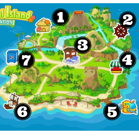 numbered island map